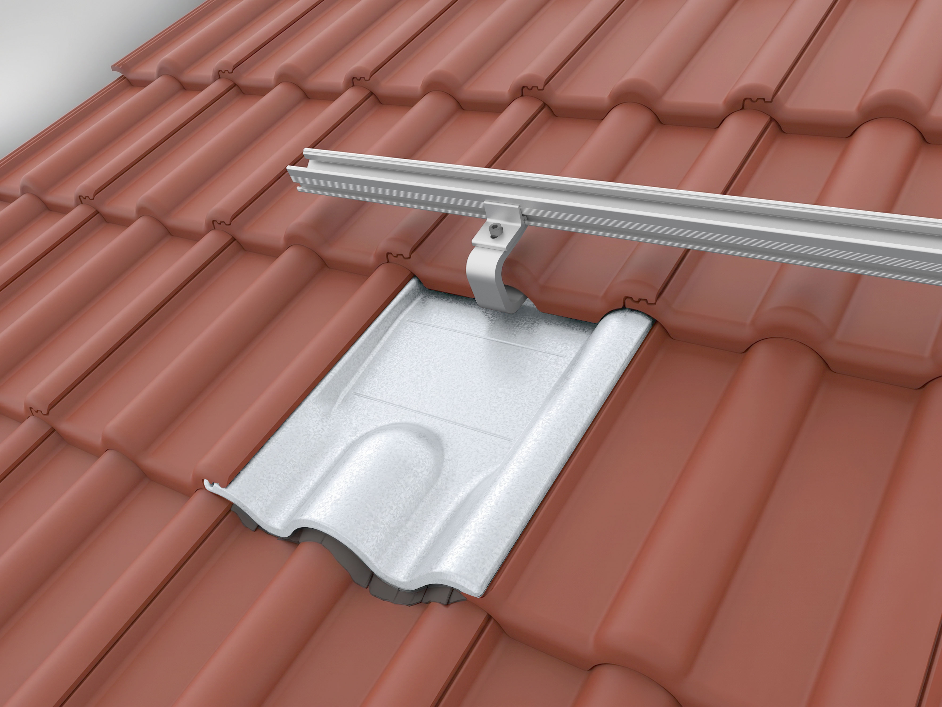 K2 4-Tile Metallersatzziegel, verzinkt