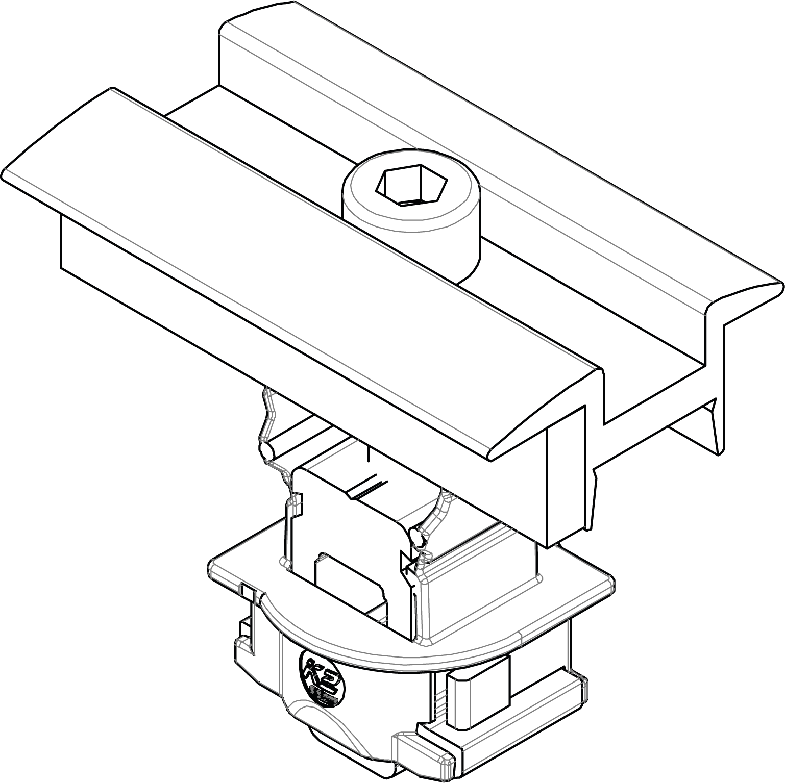 Facade Clamp MC 25-40 Set, black anodised