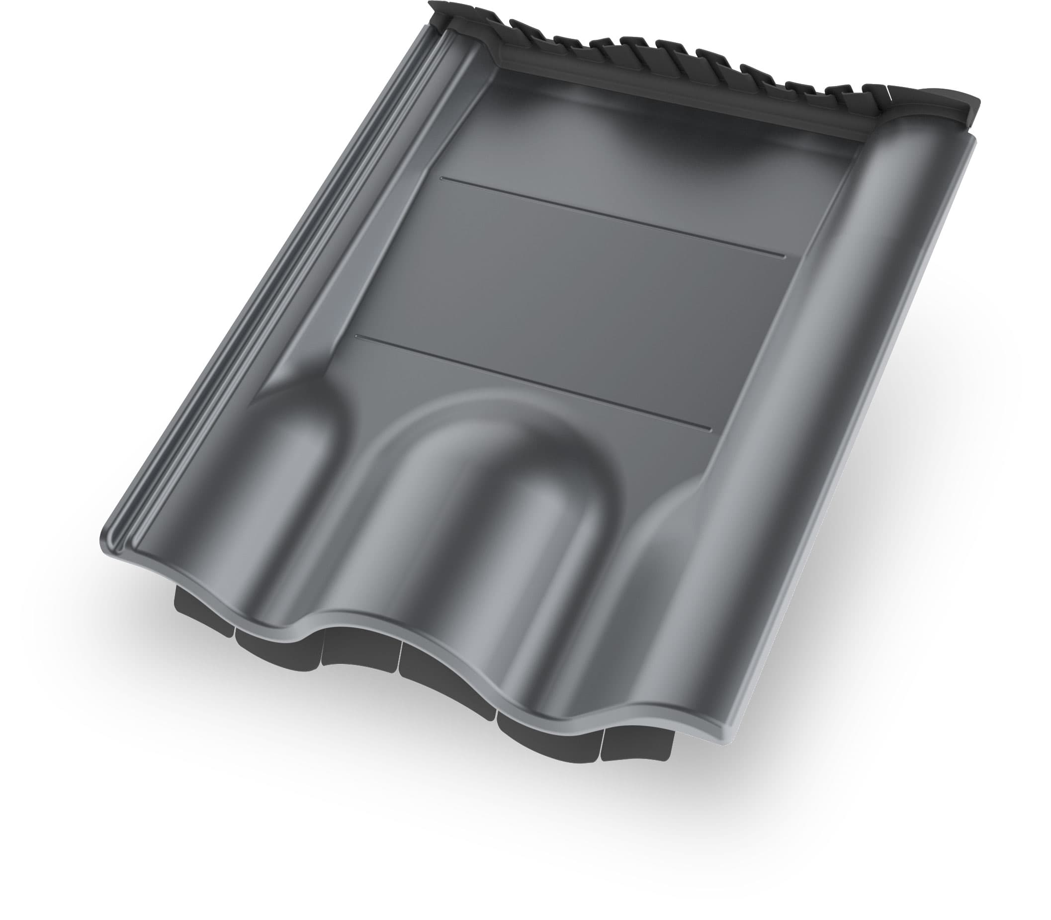 K2 4-Tile Metallersatzziegel, grau
