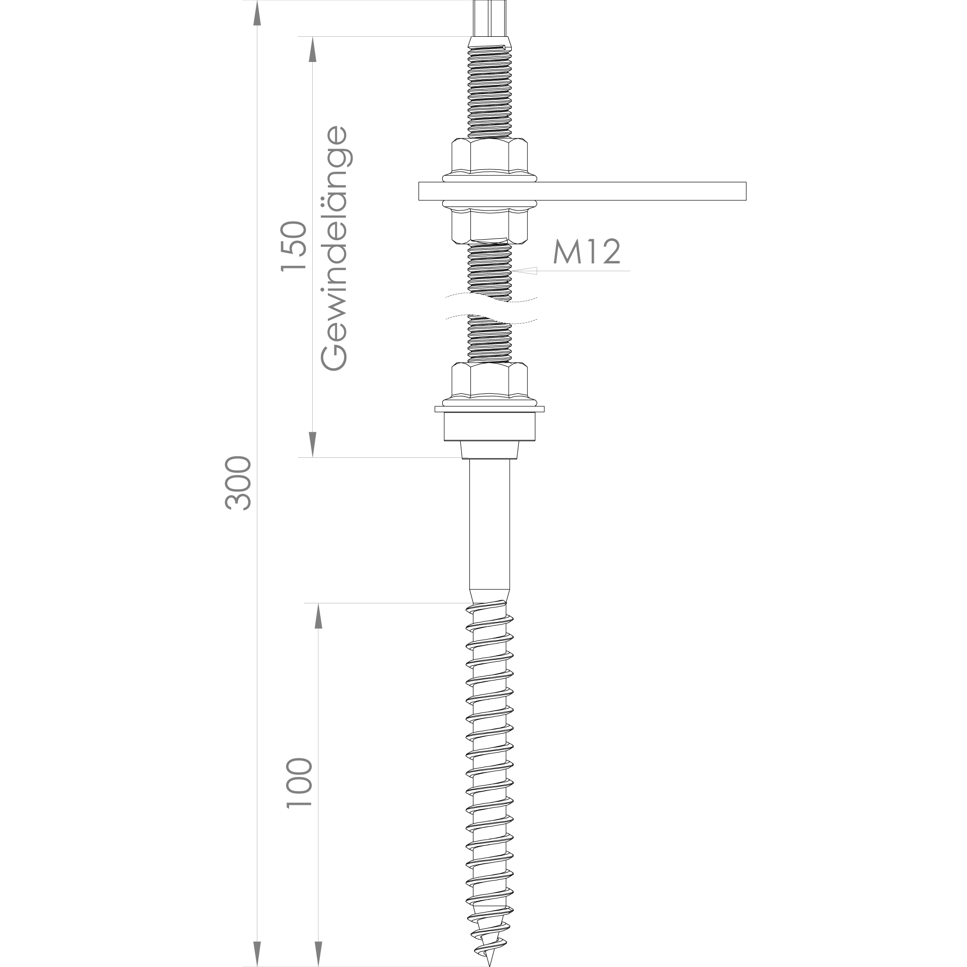 Hanger bolt SolidRail M12
