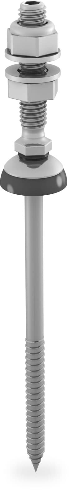 Solarfastener M10x50 with fibre-cement seal for wood substructure Solarfastener M10x50 with fibre-cement seal for wood substructure