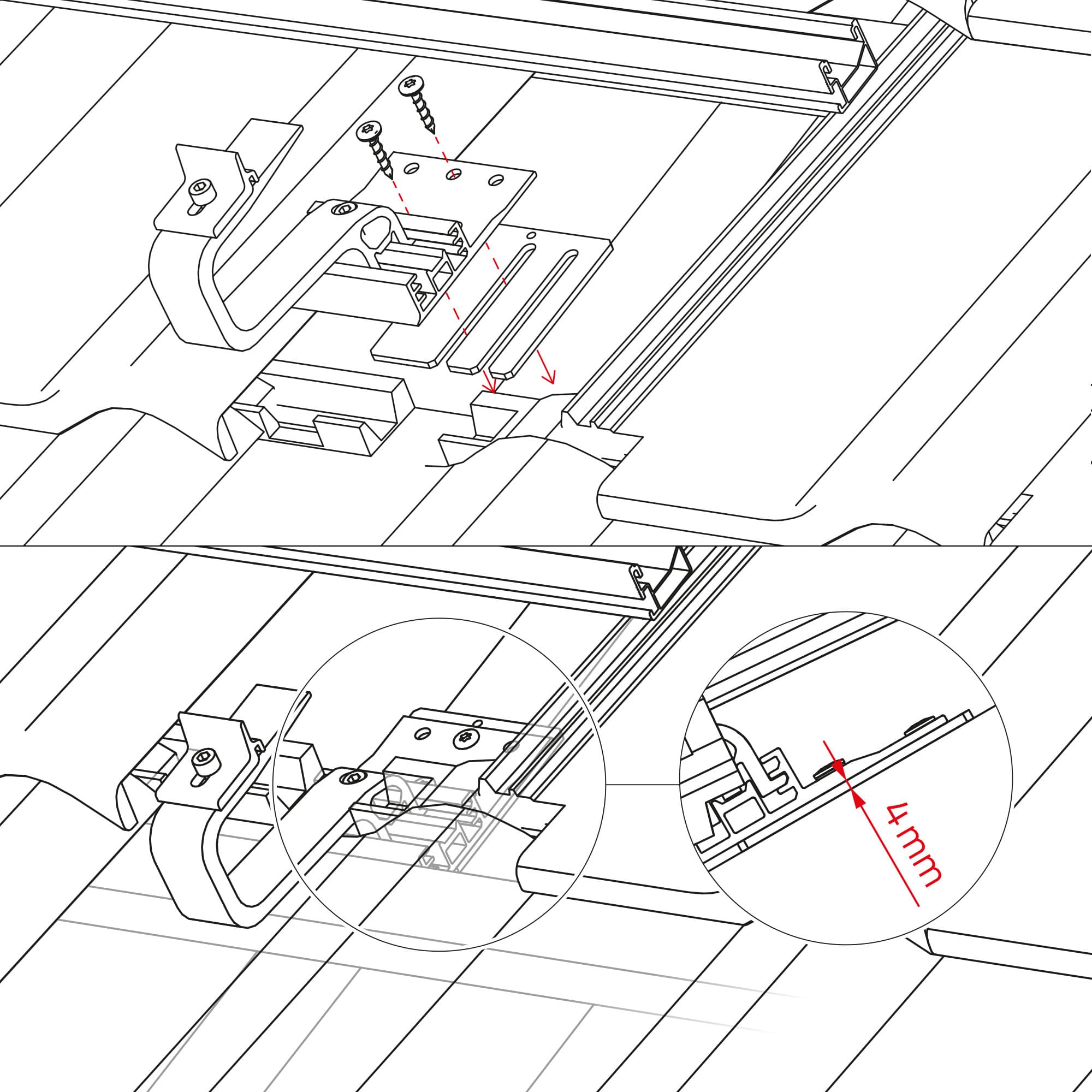 Roof hook height Compensator 4 mm