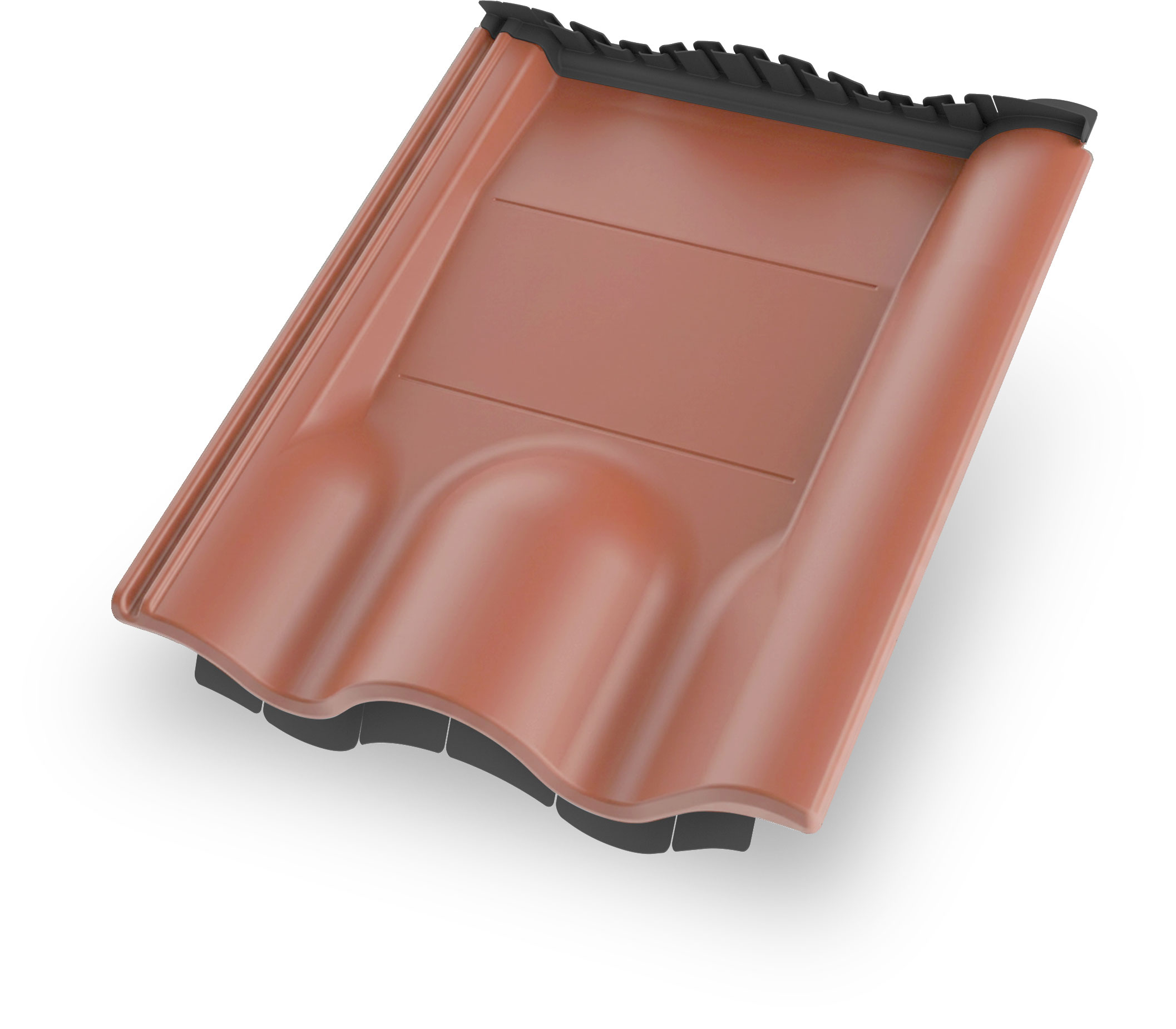 K2 4-Tile Metallersatzziegel, rot