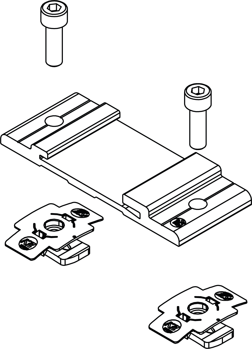 InsertionRail 2.0 CrossConnector, anodizzato nero