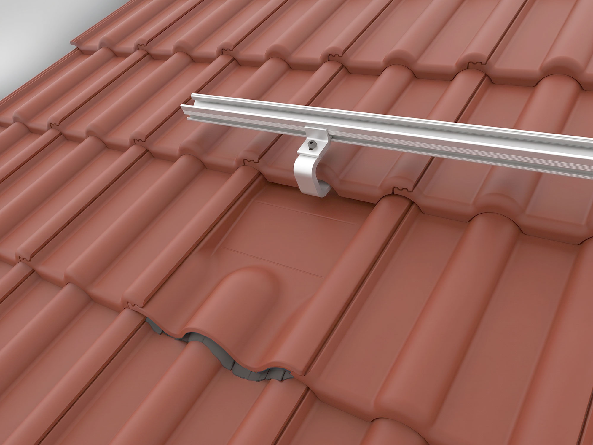 K2 4-Tile Metallersatzziegel, rot