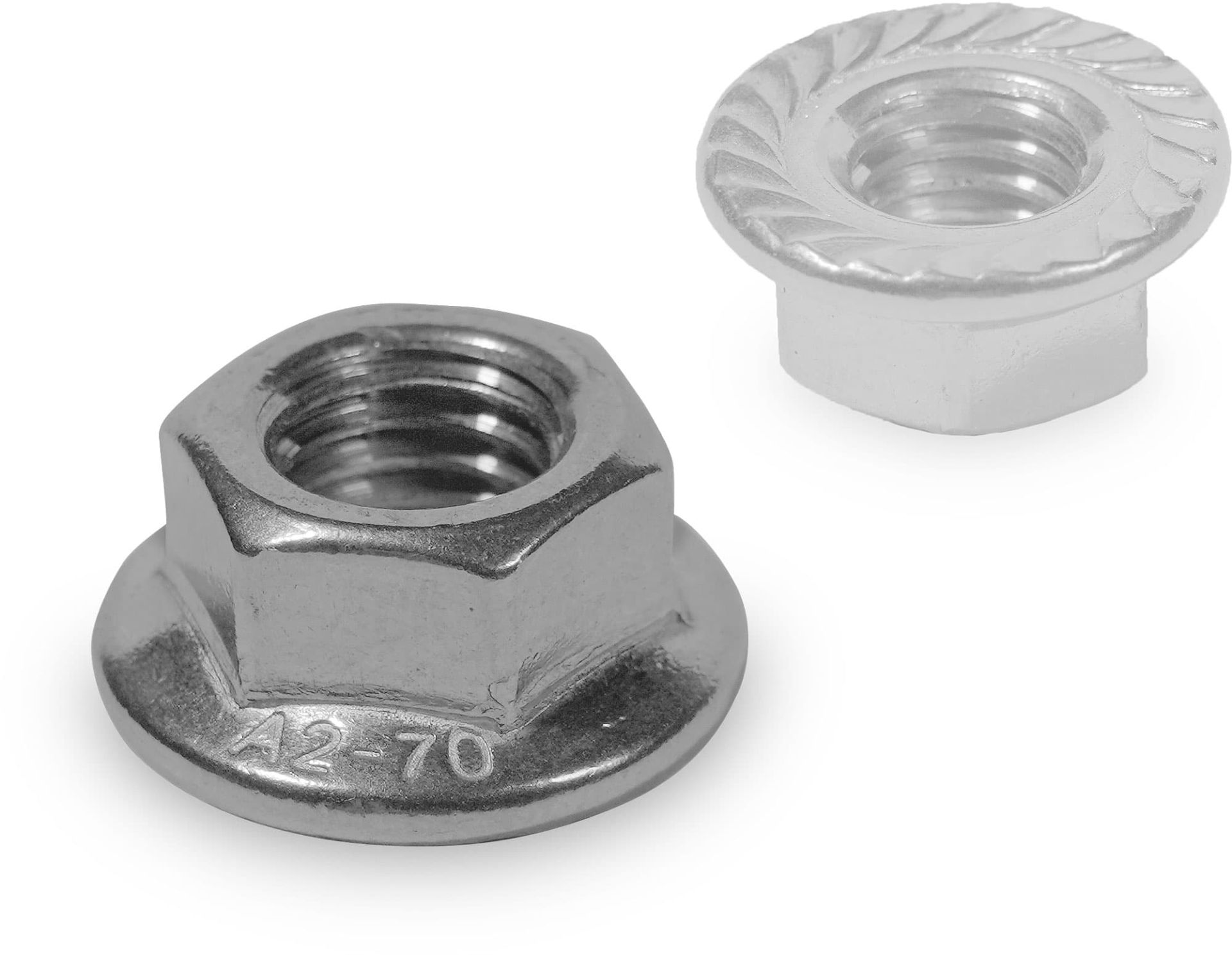 Hexagon Flange nut with serration M8